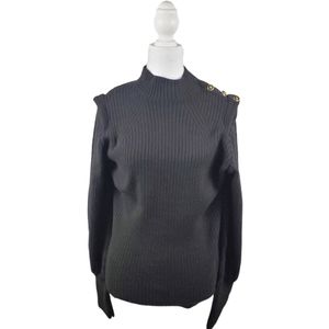 River Island Tops | Womens Black Extended Shoulder Knit
